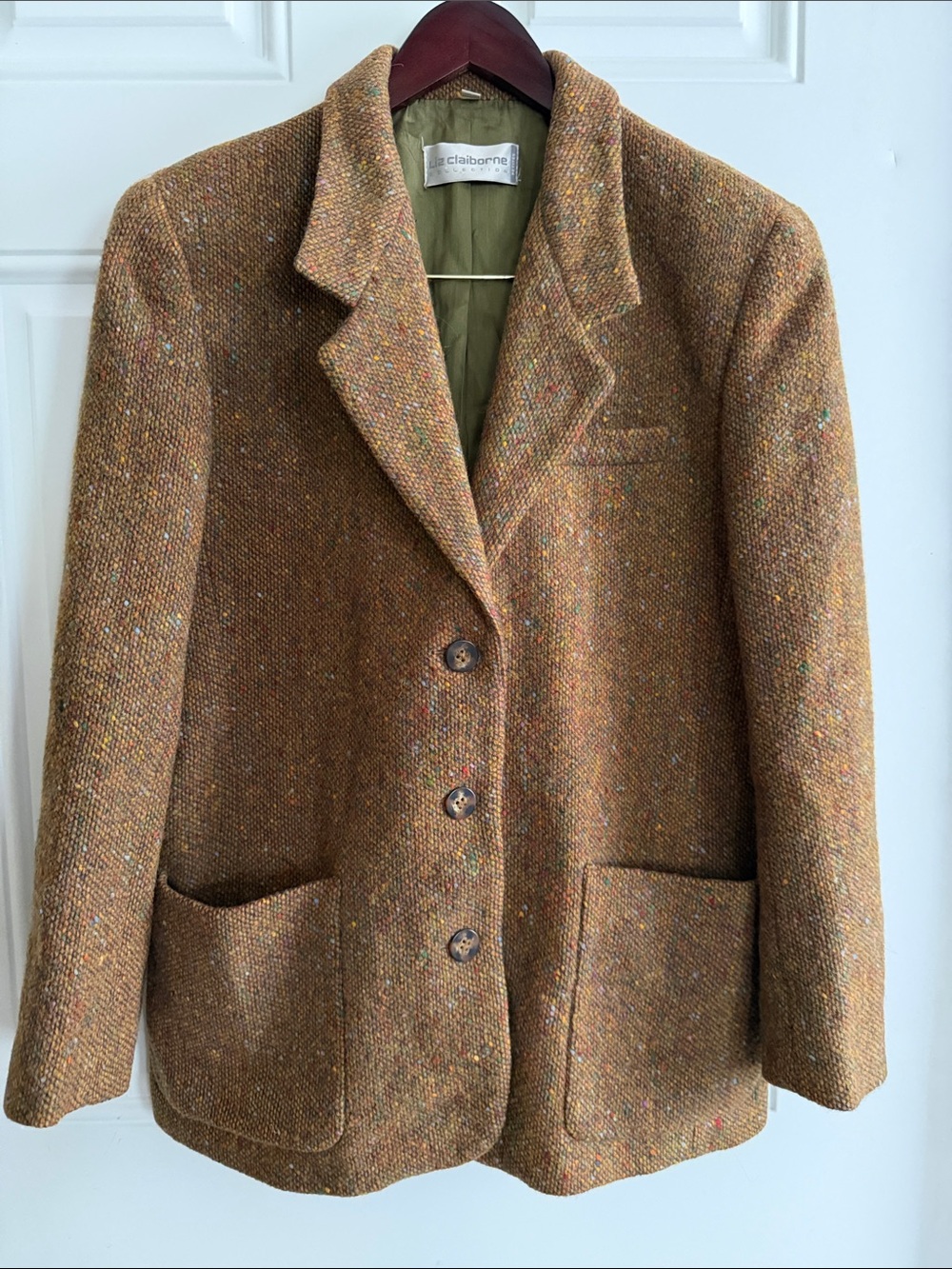 Liz Claiborne Brown Multicolor Fleck Tweed Blazer